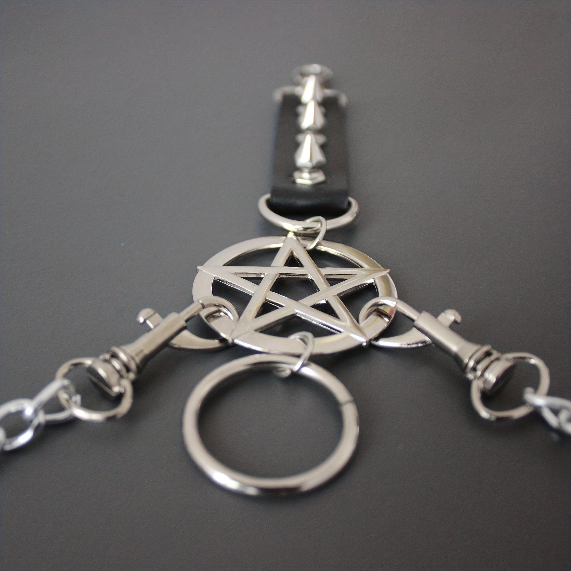 Men's Gothic PU Leather Chain Pants Accessories Chain