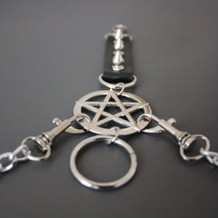 Men's Gothic PU Leather Chain Pants Accessories Chain