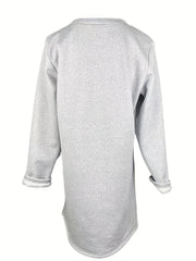Cat Print Fleece Pullover Sweatshirt for Women