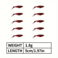 100pcs Bionic Soft Fishing Bait Trout Bass Paddle Tail Twister Tail Soft