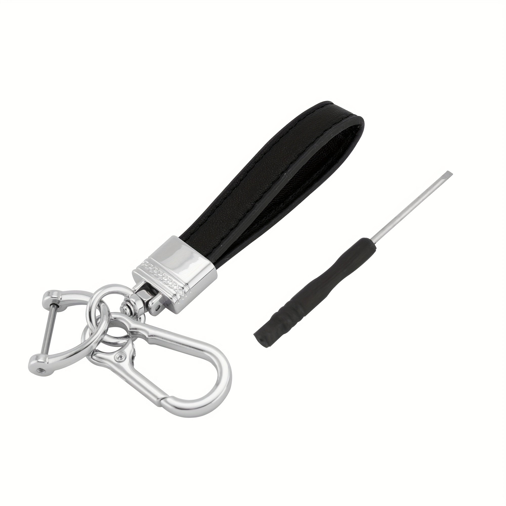 Leather Car Keychain Metal Key Chain Car Fob Key Holder
