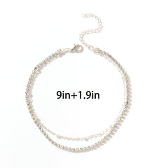 Colorful Zircon Punk Style Chain Anklet for Party Nightclub