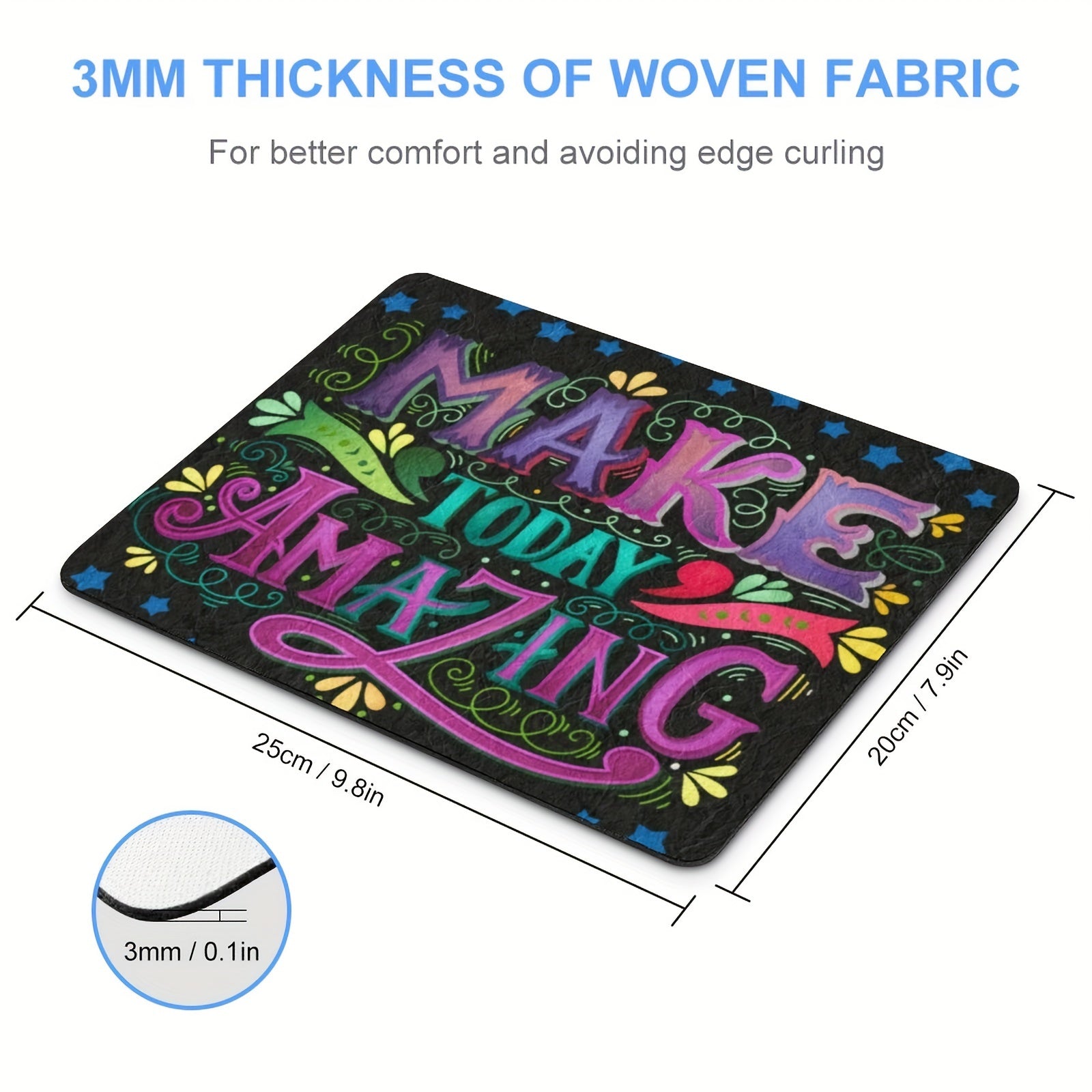 Gaming Mouse Pad Non-Slip Rubber Base Waterproof for Computer Laptop Office Home