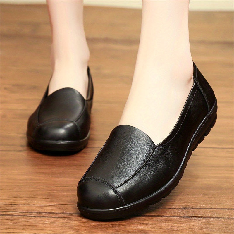 Women's Solid Loafers Casual Slip On Soft Sole Work Shoes