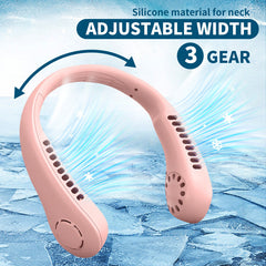 Bladeless Neck Fan USB Rechargeable Hands Wearable Air Cooler