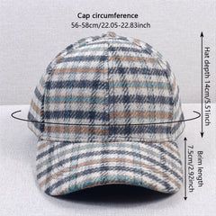 Plaid Baseball Cap Vintage Casual Sunshade Dad Hat Unisex Sun Hats For Men