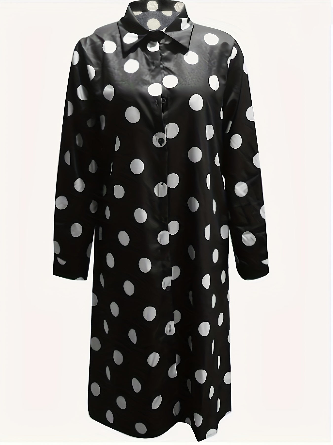 Polka Dot Button Up Shirt Dress