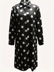 Polka Dot Button Up Shirt Dress
