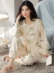 Fruit Print Pajama Set Long Sleeve Top & Pants