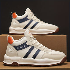 Men's Striped Lace up Running Shoes Outdoor Sneakers