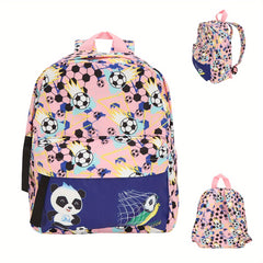 Children's Panda Football Pattern Backpack