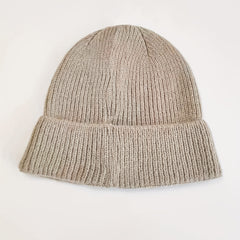 Heart Embroidery Khaki Beanie Casual Lightweight Warm Skull Cap Elastic Knitted