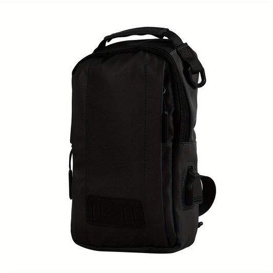 Men's Multifunctional Chest Bag USB Charging Waterproof Travel Shoulder Bag