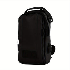Men's Multifunctional Chest Bag USB Charging Waterproof Travel Shoulder Bag