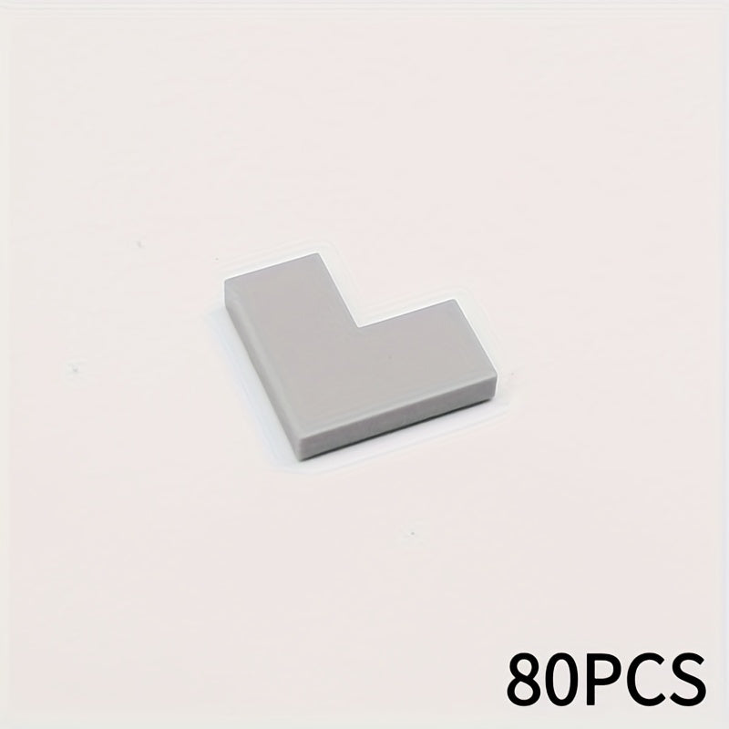 80pcs 2x2L Low Wall Flat Corner Bricks for MOC 147219