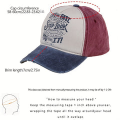 Unisex Raw Denim Baseball Cap with Letter Embroidery