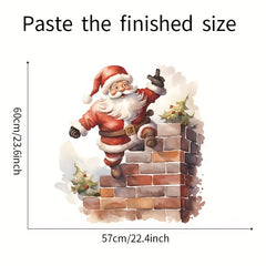 2pcs Christmas Wall Stickers Santa Claus Stickers Holiday Bedroom Decoration