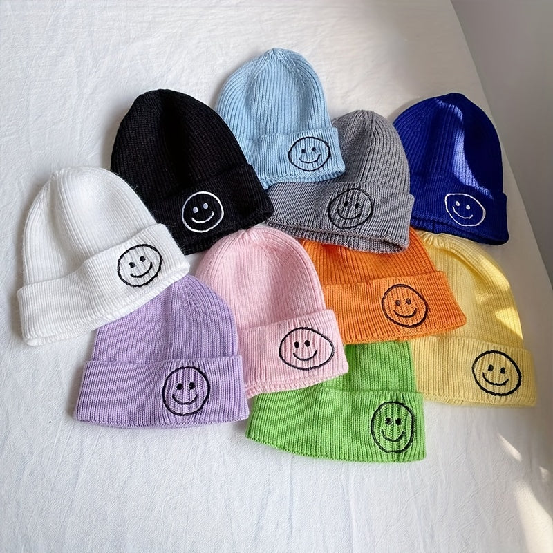 Kids Smiling Face Baby Hat Warm Knitted Woolen Hat
