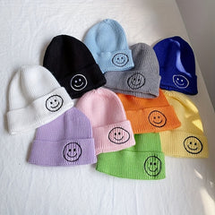 Kids Smiling Face Baby Hat Warm Knitted Woolen Hat