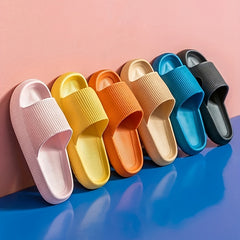Women's Solid Slides Soft Sole Pillow Slides