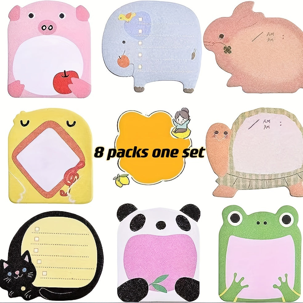 8pcs set Animal Sticky Notes For Fridge Office School Memo 8 Styles