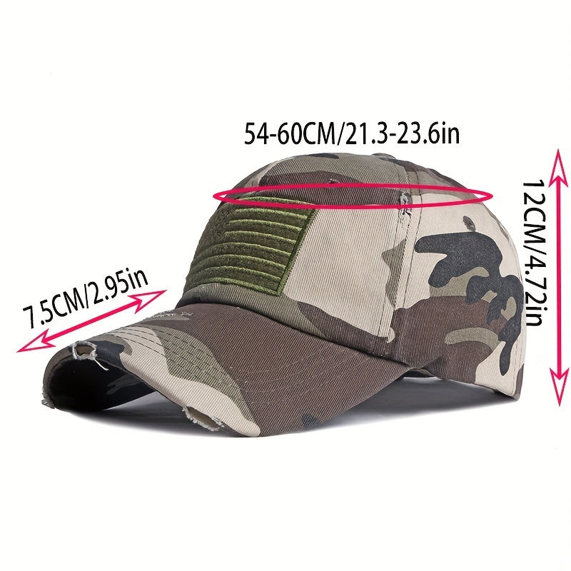 Ripped Sunshade National Flag Embroidery Baseball Cap