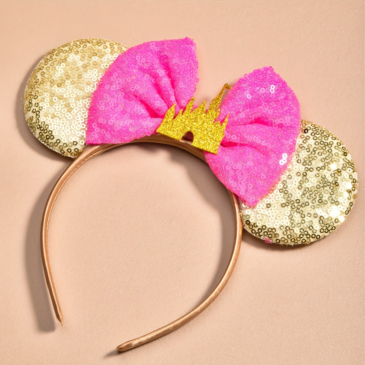 Sweet Sequin Bow Mouse Ear Headband Decorative Hair Accessories