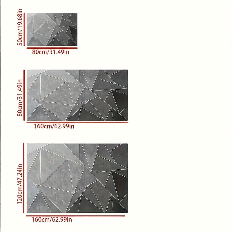 Gray Geometric Pattern Area Rug Non Slip Washable Indoor Mat for Living Room Bed