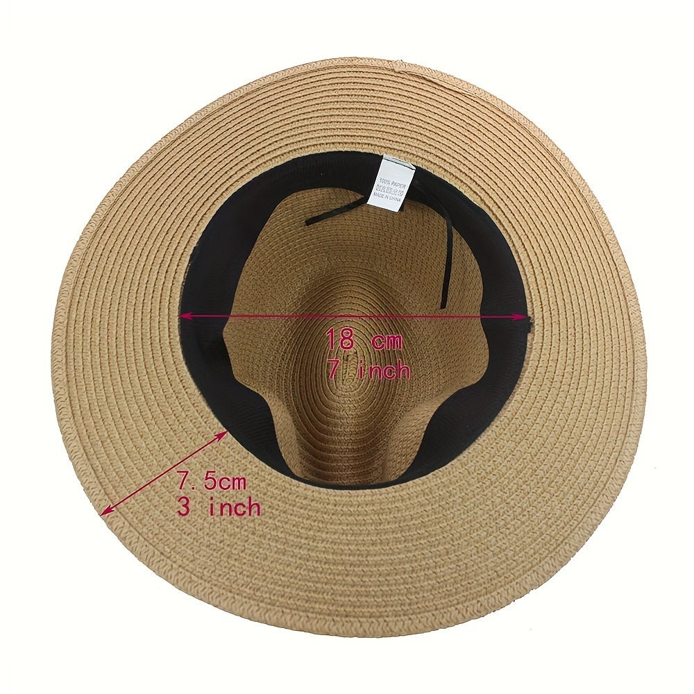 Bohemian Men's Sun Hat with Cow Head Pendant