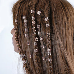Alloy Hair Beads Silver Hair Beads Inspired Hair Decor Ring Set