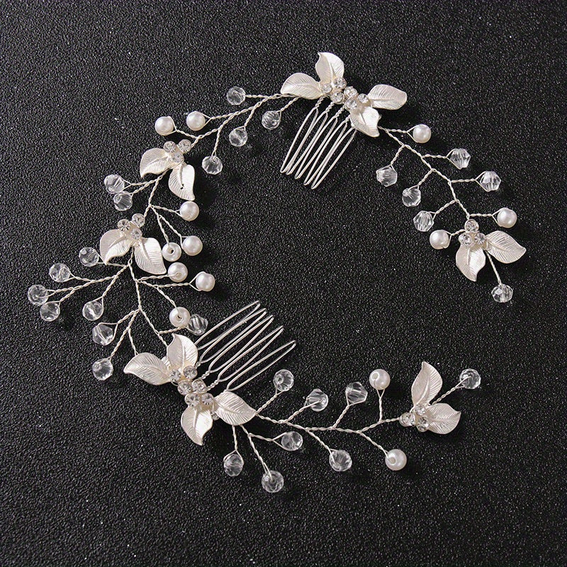 Leaf Hair Comb Headband Tiara For Bride