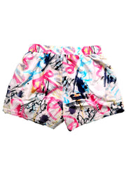 Graffiti Print Elastic Waist Shorts Casual Summer Random Print