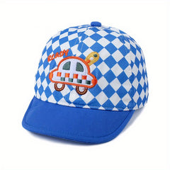 Children's Plaid Cotton Cap for Sun Protection