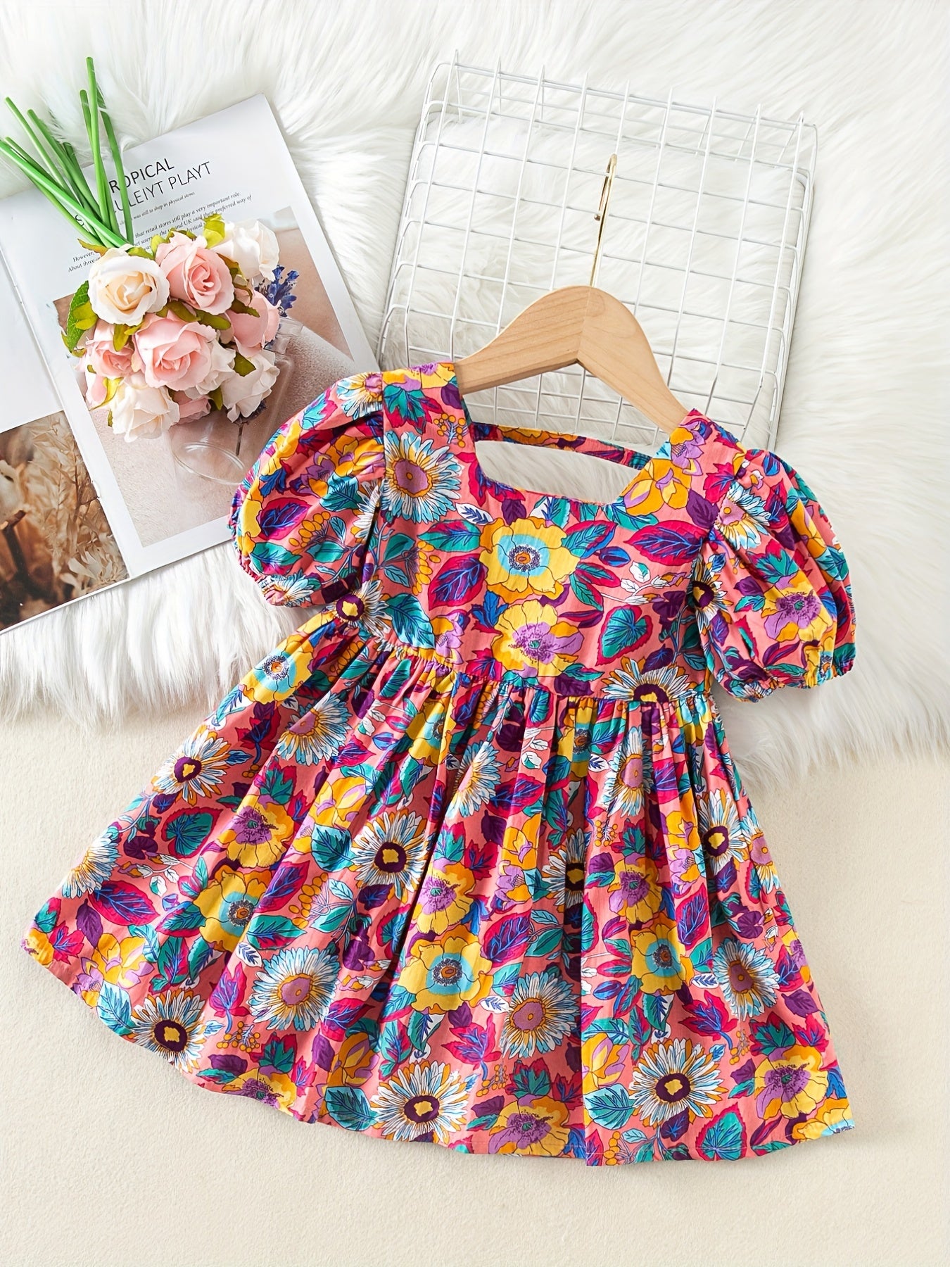 Girl's Floral Princess Dress Summer Style