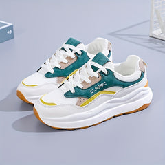 Women's Lace-Up Non-Slip Running Shoes Soft Sole Sneakers