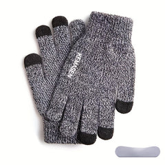 Non Slip Touch Screen Warm Knitted Windproof Cycling Full Finger Glove