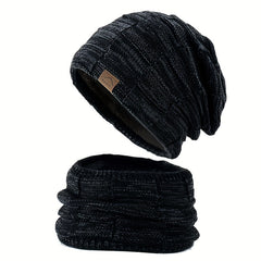 Winter Beanie Hat & Scarf Set Knitted Ear Protection Warm Hat Neck Gaiter