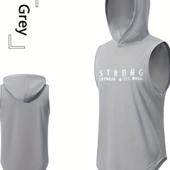 Men's Quick Drying Sports Hooded Tanktop for Gym Training