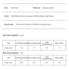 Women's Half Finger Knitted Gloves Winter Touch Screen Cartoon Flip
