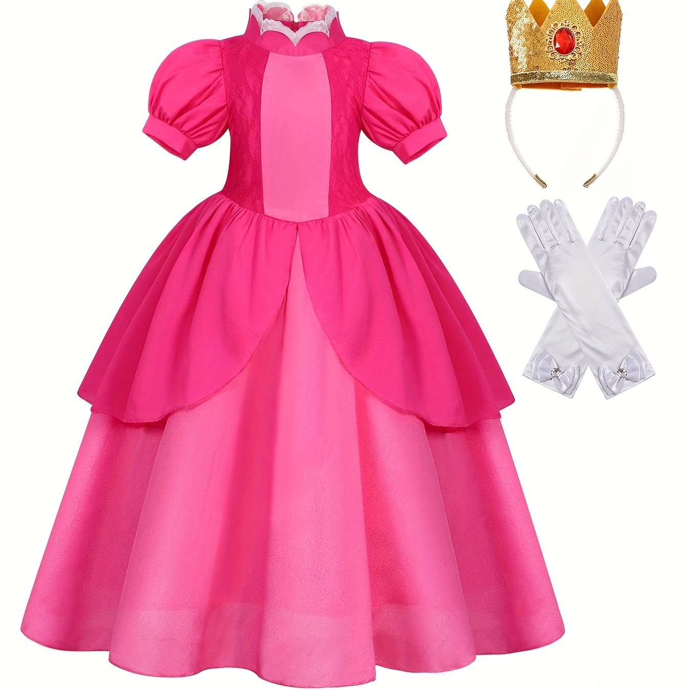 Cartoon Princess Dress For Girls Peach Costumes Princess Dress Girls