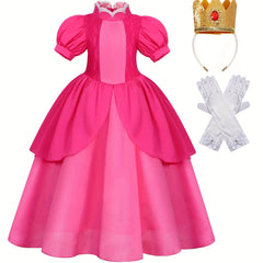 Cartoon Princess Dress For Girls Peach Costumes Princess Dress Girls