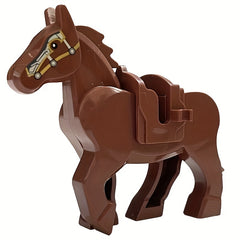 Military Vehicle Building Block Warhorse with Saddle Toy