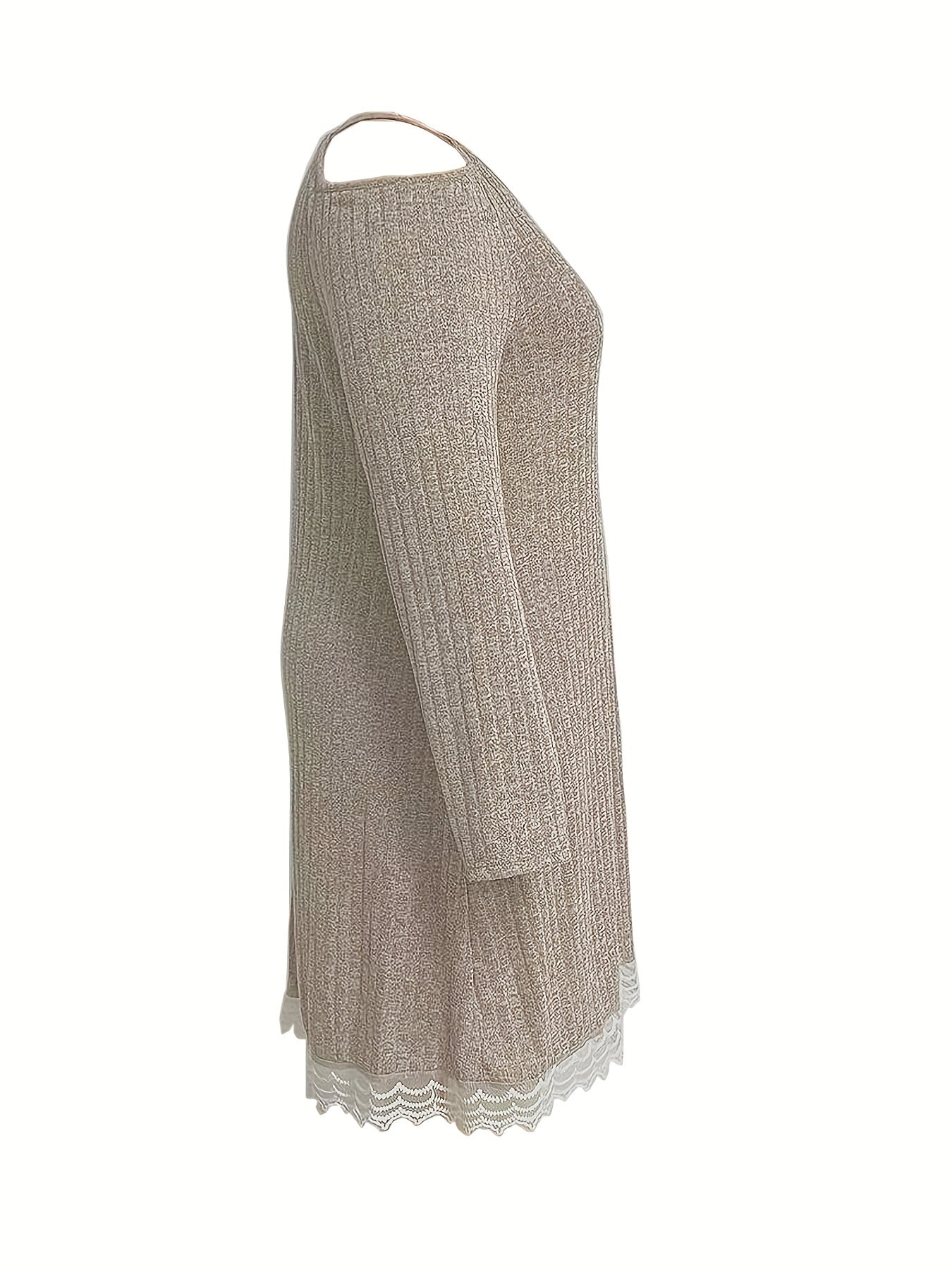 Colorblock Lace Sweater Dress