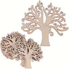 10pcs Wooden Tree Embellishments DIY Crafts