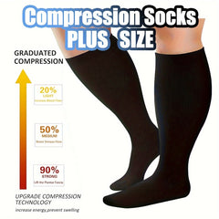 Wide Calf Compression Socks 15-20 mmHg Knee High Stockings