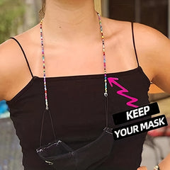 5pcs Beaded Glasses Chain Eyeglasses Lanyard Strap Face Covering Retainer