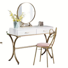 Makeup Vanity Girl Chair Stool Bedroom Bow Knot Backrest Side Table Seat Dressin