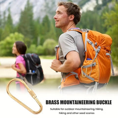 Brass Keychain Carabiner Safety Buckle With Lock for Outdoor Camping Hiking