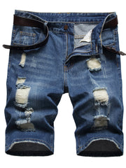 Men's Casual Ripped Denim Street Style Skinny Shorts