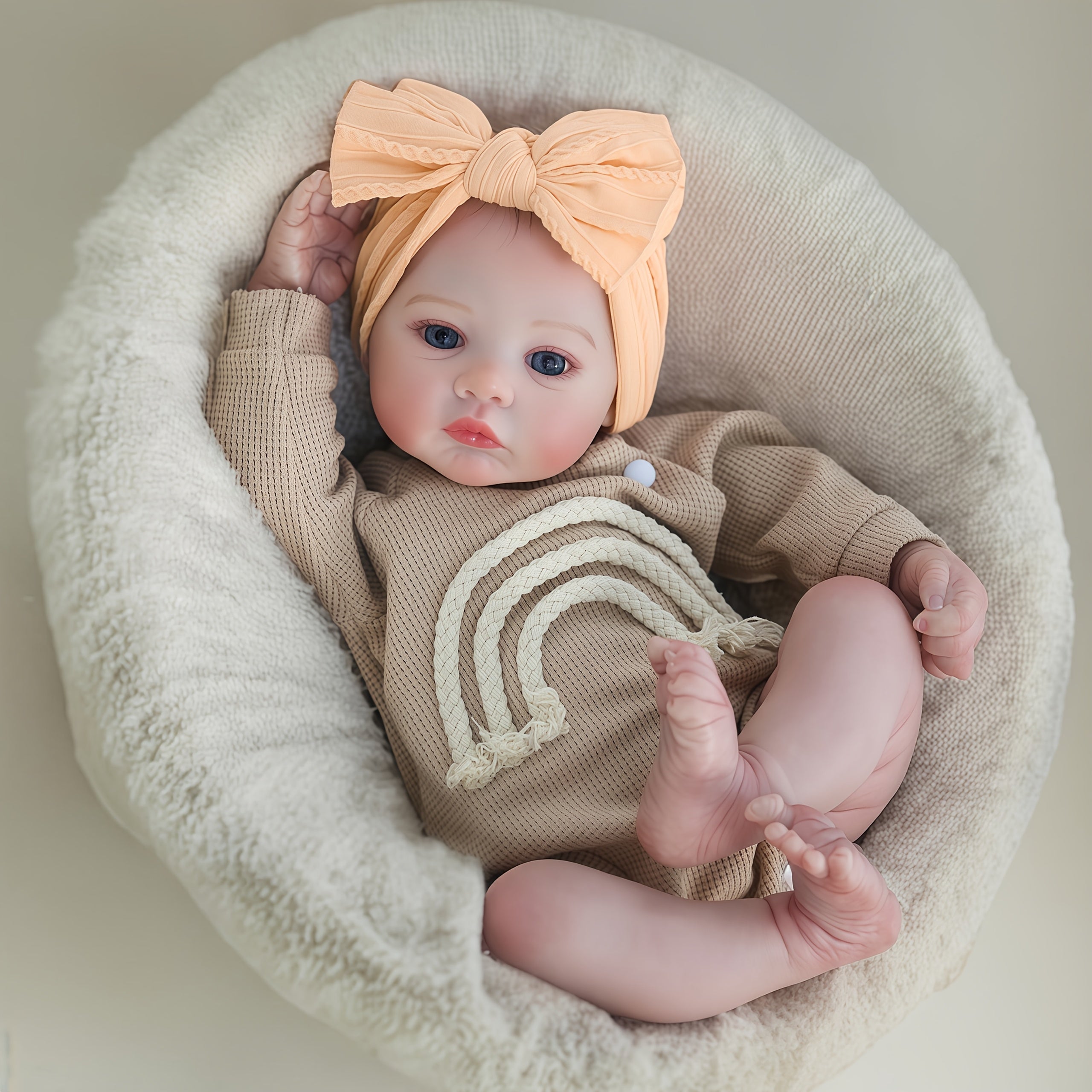 18-Inch Meadow Reborn Doll Full Body Silicone Vinyl Girl Doll 3D Painted Skin